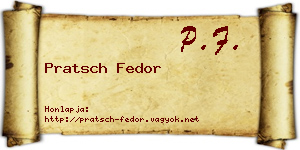 Pratsch Fedor névjegykártya